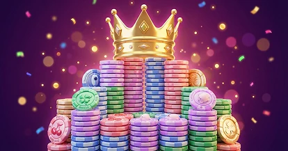 Krone over stablede casinochips i FridayCasino