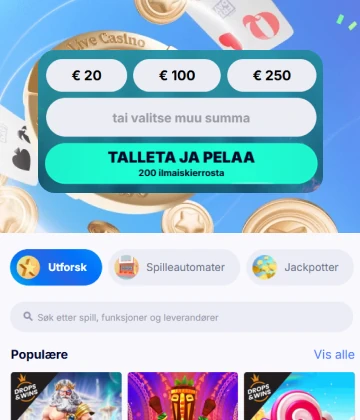 Innskudds- og betalingsgrensesnitt i FridayCasino